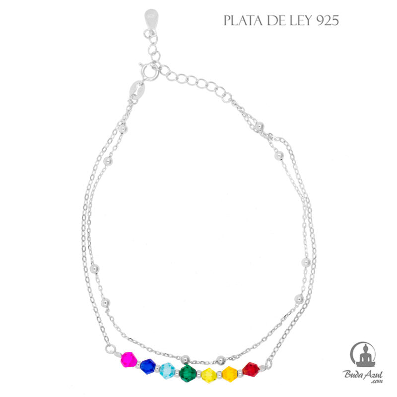 Tobillera Plata de Ley 925 CHAKRAS 8,20