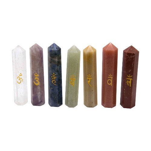 SET DE 7 PUNTAS 7 CM MINERALES 7 CHAKRAS REF 1590