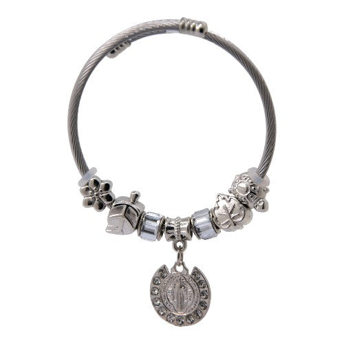 PULSERA AJUSTABLE CON DIJES ACERO SAN BENITO REF.4