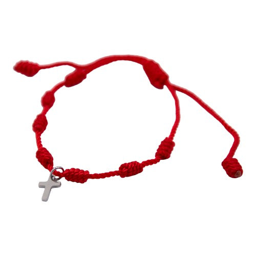Pulsera 7 nudos roja Cruz E5797-5