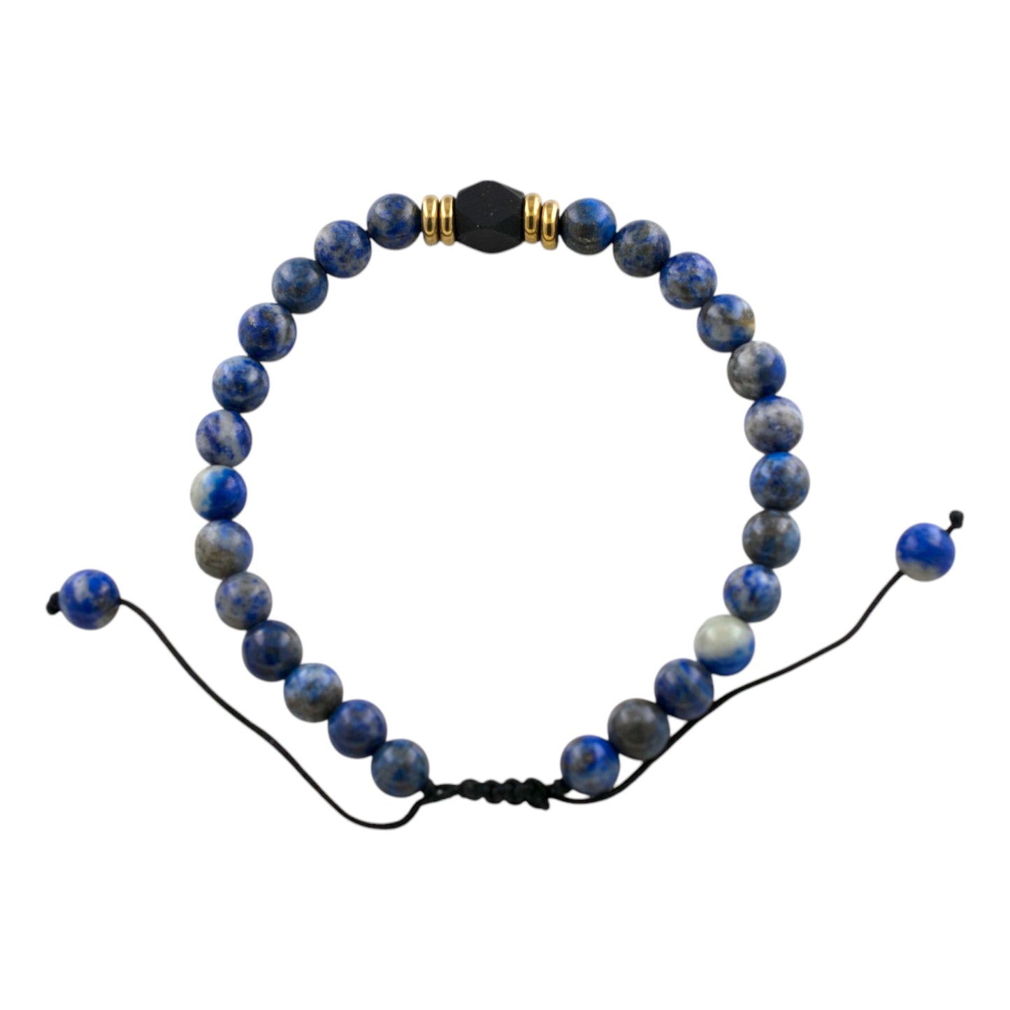 Pulsera ajustable Lapislázuli con Azabache REF. 7