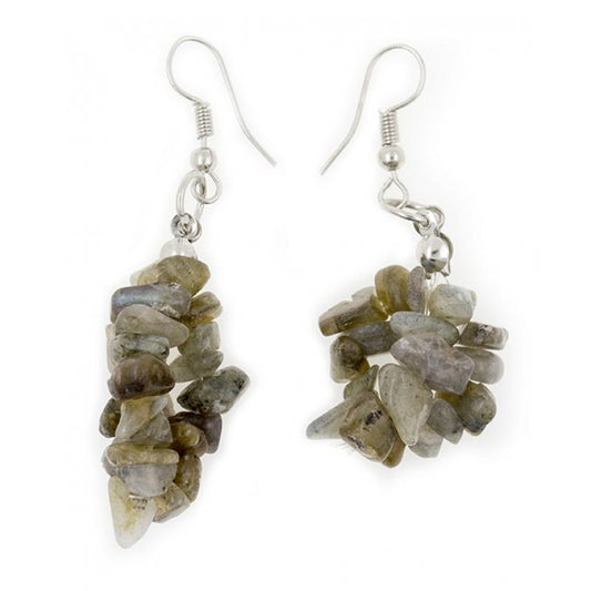 Pendientes chip labradorita