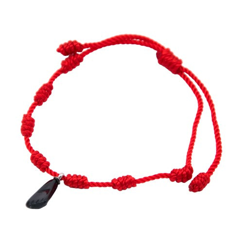 Pulsera 7 nudos roja Puño negro E5797-2