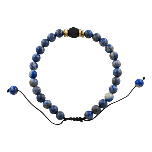 Pulsera ajustable Lapislázuli con Azabache REF. 7