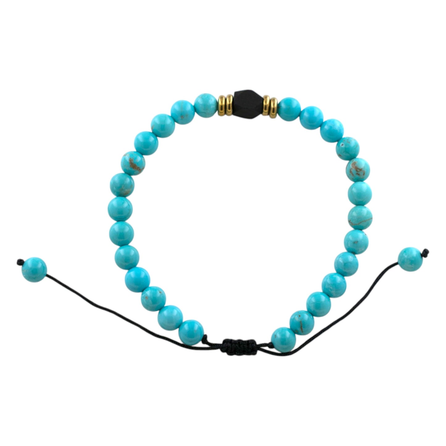 Pulsera ajustable Turquesina con Azabache REF. 6