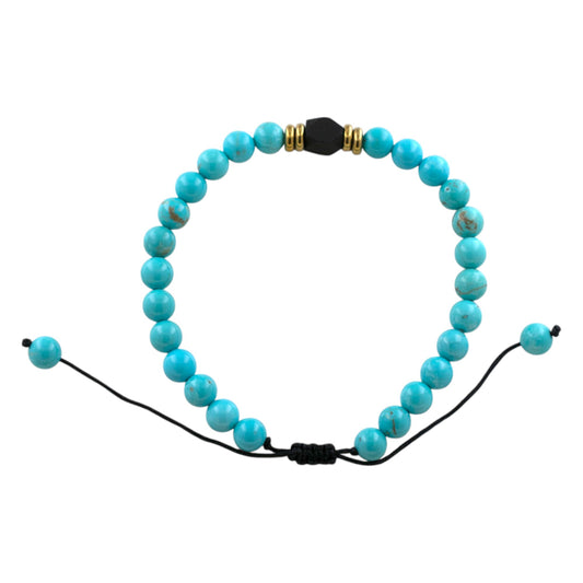 Pulsera ajustable Turquesina con Azabache REF. 6